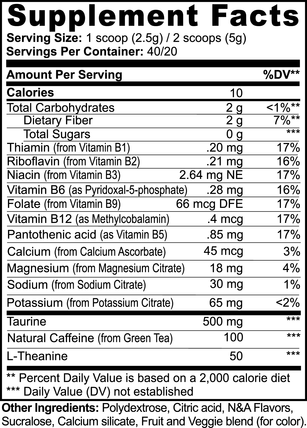 Sugar-Free Energy Powder (Fruit Punch)